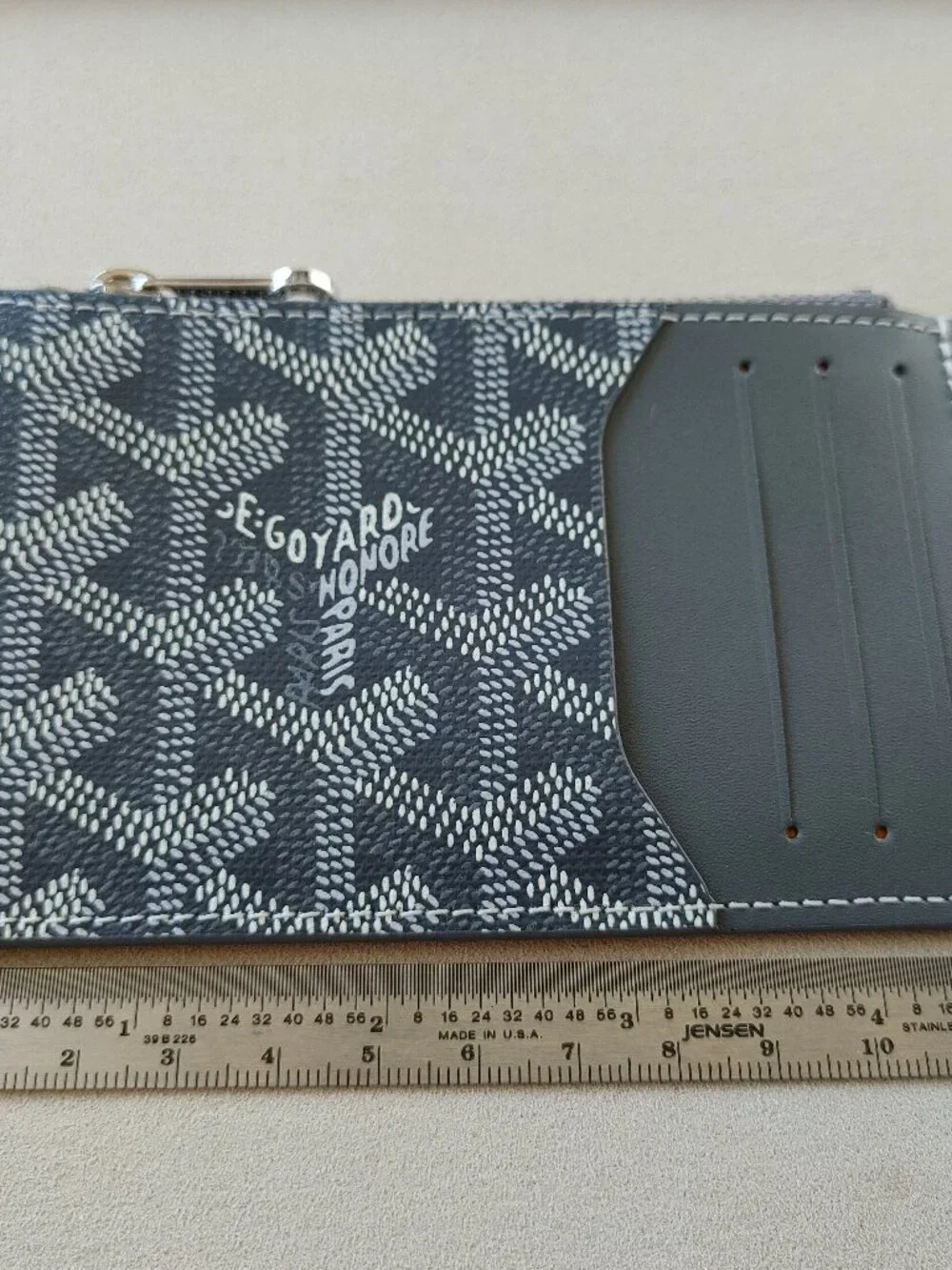 Goyard Bourbon Zipper Grey Card Holder Wallet